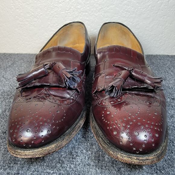 Vtg Johnston & Murphy Heritage Kiltie Tassel Wingtip Loafers Mens 9C Leather USA main image 7